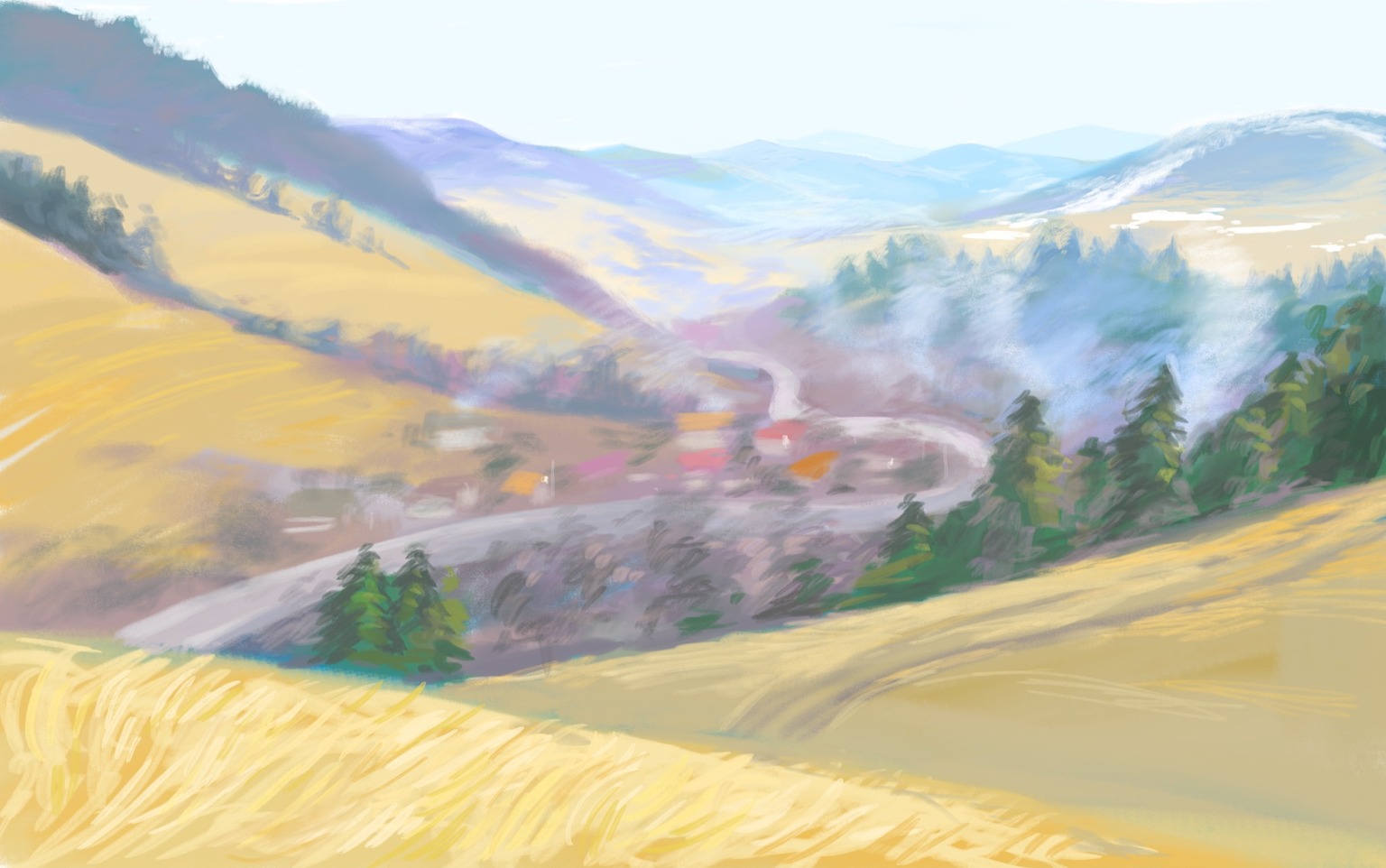 Mihail Zablodski  watercolor carpathians