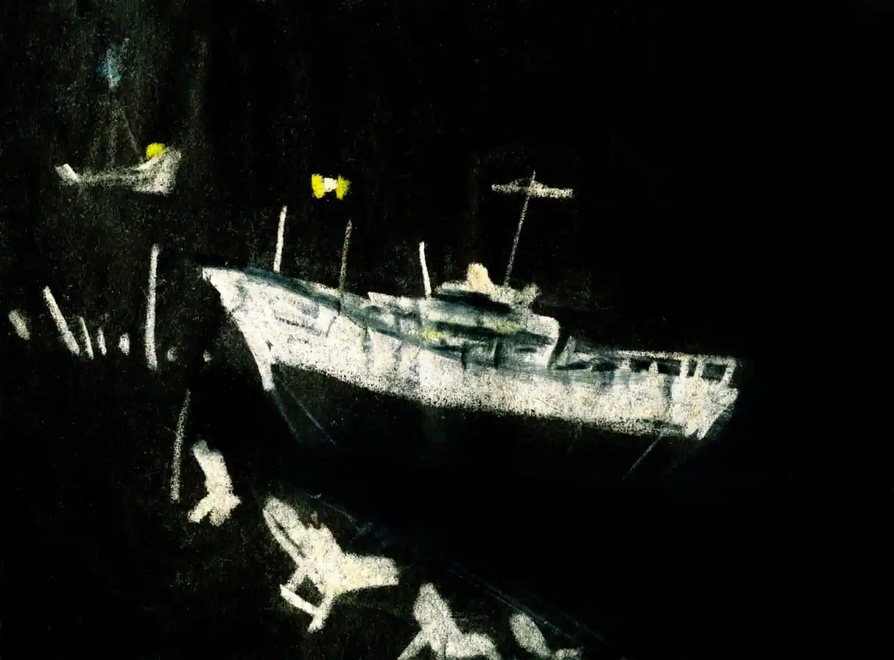 Mihail Zablodsky lumières de la ville lointaine horizon nocturne photo