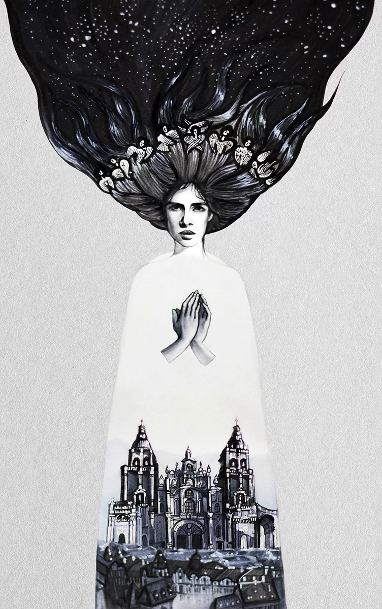 Mihail Zablodsky — Universe, symbolic ink and pencil drawing