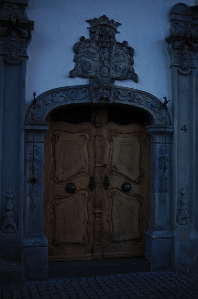 Old gates in Konstanz night photography Mihail Zablodsky